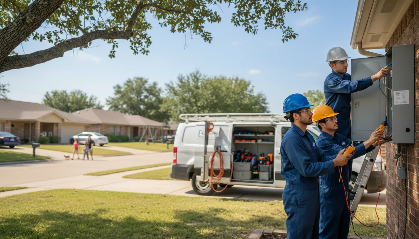 Certified electrician providing emergency electrical services in Mumford, TX